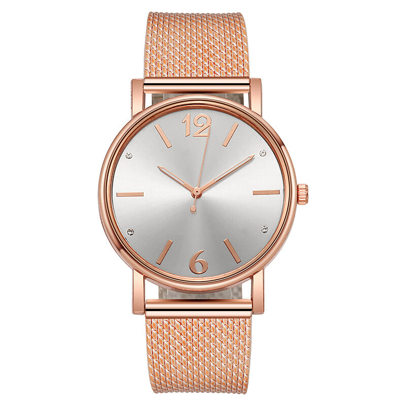 Reloj de pulsera de cuarzo con diamantes de imitación para mujer, accesorio de moda, color oro rosa, 2021