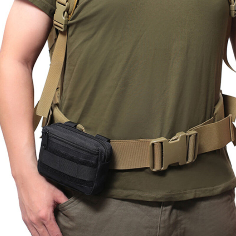 Bolsa militar de doble capa para exteriores para hombre, riñonera para acampar, accesorios de caza, bolsa de utilidad para móvil