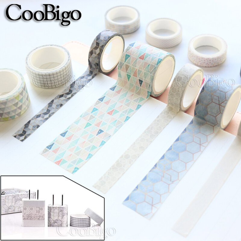 12 teile/paket Nordic Geometrische Washi Band Set Masking Tapes Decor Klebstoff Papier Scrapbooking Aufkleber Schreibwaren Journal Liefern