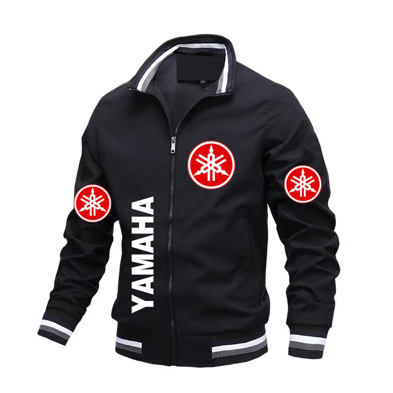 Jaket motor tim balap Yamaha, jaket tim balap kasual trendi sepeda motor, pakaian olahraga ukuran besar, mantel pria Streetwear