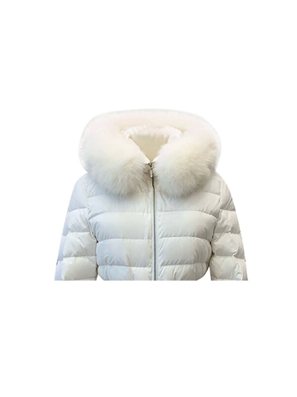 Women's White Parka Jacket Overcoat Fashion Warm Long Sleeve Coat Vintage Harajuku Korean Padded Jacket Winter 2000s 90s Clothes