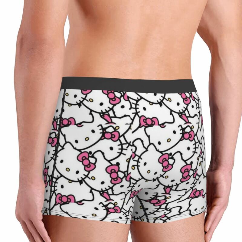 Hello Kitty Boxer Shorts Voor Mannen 3d Print Cartoon Ondergoed Slipje Stretch Onderbroek