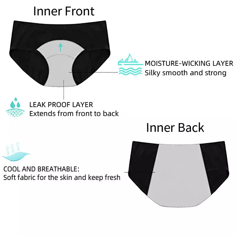 New Multi-color Optional 3-layer Absorbent Menstrual Women's Panties Leak-proof Physiological Menstrual Panties underwear women