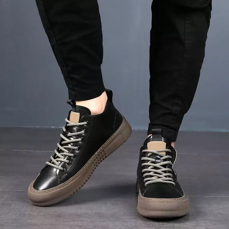 Sneakers moda uomo scarpe basse da uomo in pelle scarpe che aumentano l'altezza scarpe da ginnastica stringate da uomo di alta qualità per uomo di lusso 2023