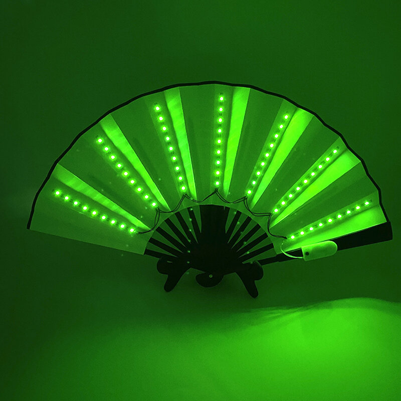 Fluorescencyjne świecące składane wiatrak LED migające tańczące światła dla fanów nocnego pokazu świetlistego baru akcesoria pokaz taneczny dekoracji