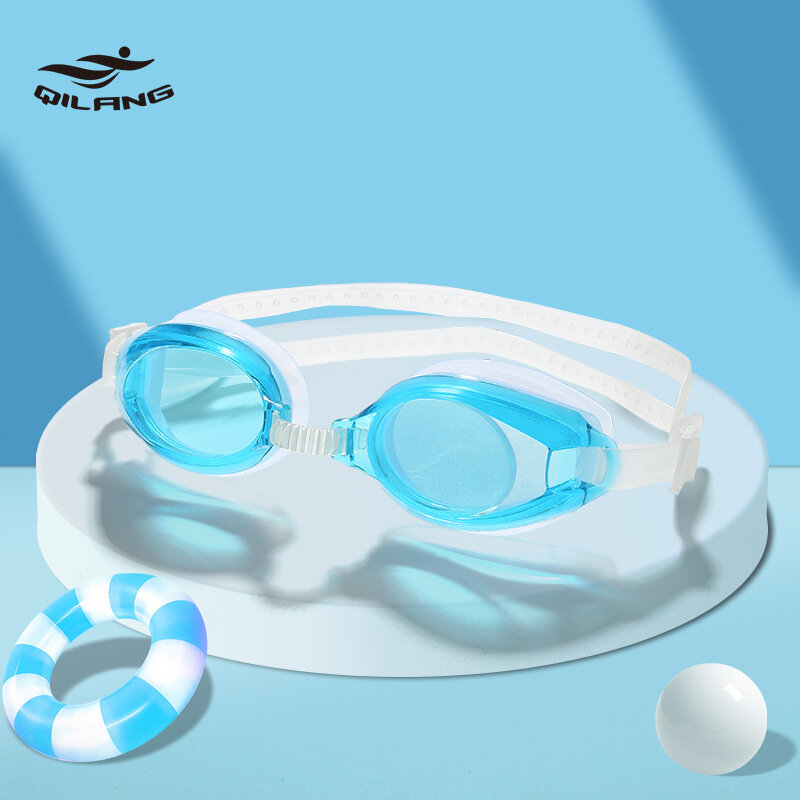 Okulary pływackie przeciwmgielne anti-ultrafioletowe wysokiej rozdzielczości płaskie lustrzane dorosłych chłopców i dziewcząt silikonowe okulary pływanie nurkowanie