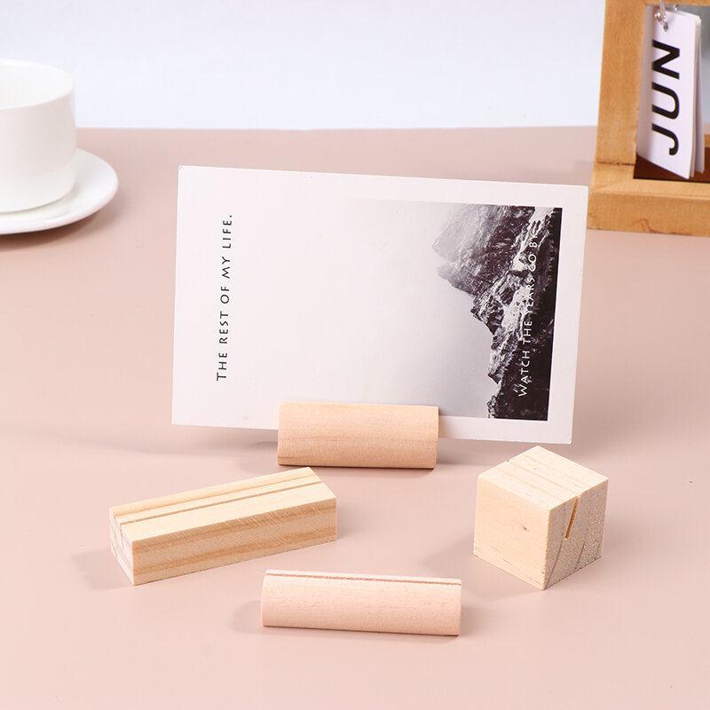 10pcs Wooden Place Card Holder Photo Holder Table Number Name Standup Signs Base