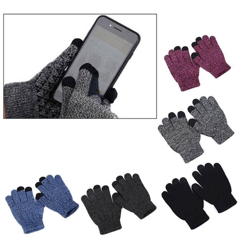 F62D 子供タッチスクリーン手袋ソフト & 通気性冬暖かいミトンソリッドニット手袋
