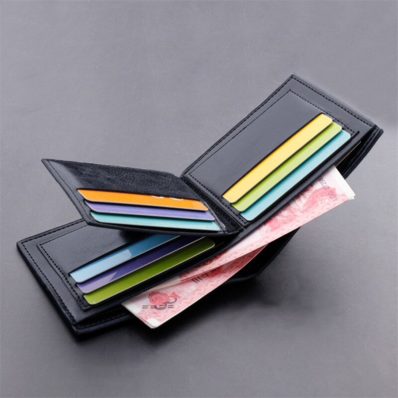 Wodoodporne męskie portfel biznesowe wielopozycyjne miękkie 2 składane odporne na odzież rekreacyjna portfel na karty męskie
