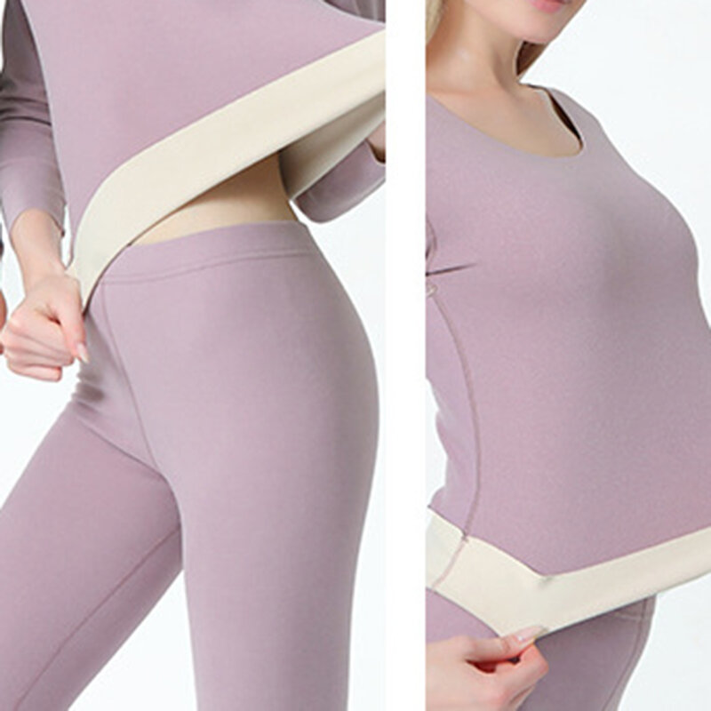 Seamless Thermal Underwear Set Women's Ultra-Soft Fleece Base Layer Long Johns Set Gift for Wife Girlfriend Mother