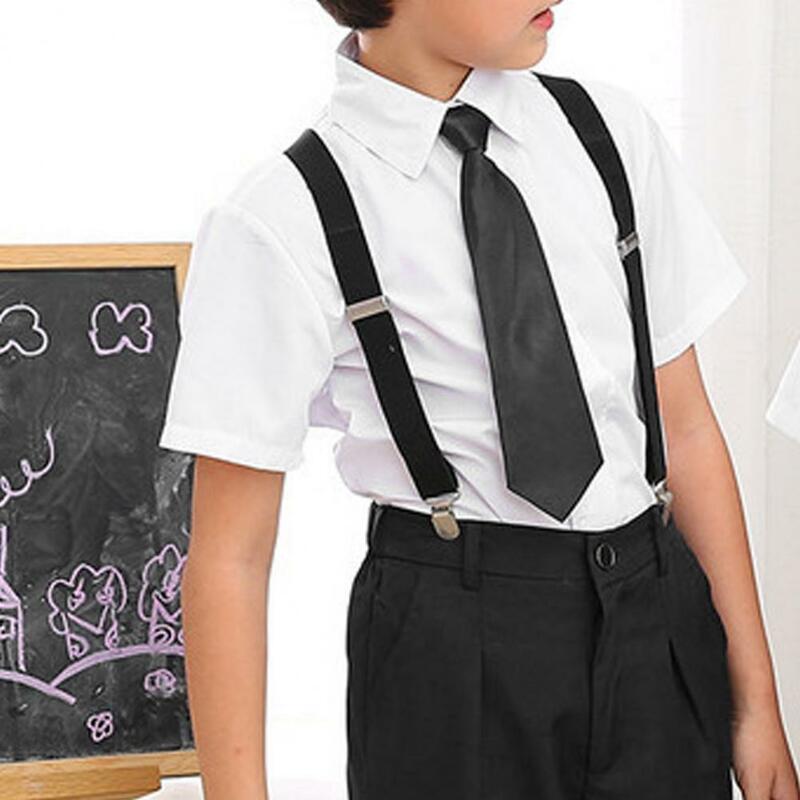 Necktie Breathable Neck Tie Elastic Neckwear Solid Color Boy Stain Necktie For Wedding