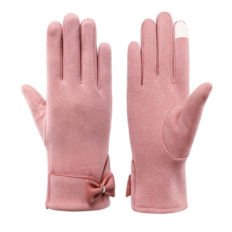 New Grace Fashion Lady Gloves Women Winter Vintage Touch Screen Warm Windproof Cycling Driving Full Finger Glove Mittens