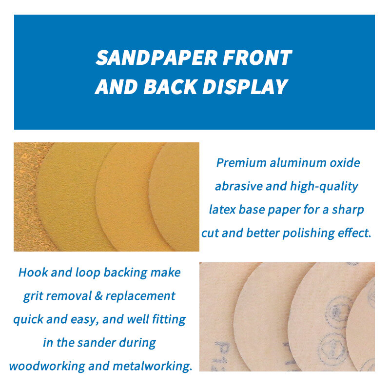 50PCS 3 Inch Hook and Loop Sanding Disc Sandpaper for Orbital Sander 40-000 Grits Sanding Paper for Woodworking Automotive Metal