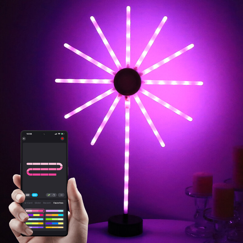 Smart Bluetooth LED Night Lights, Lâmpada para o Exterior, Casa, Pátio, Villa, Jardim, Decoração de Festa, Controle, Lareira, App