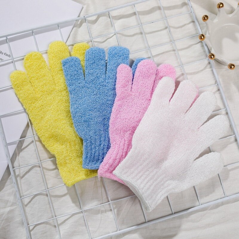 Moda nova toalha de banho luvas cinco dedos chuveiro esfoliante lavagem da pele spa massagem esfoliante corpo purificador luva
