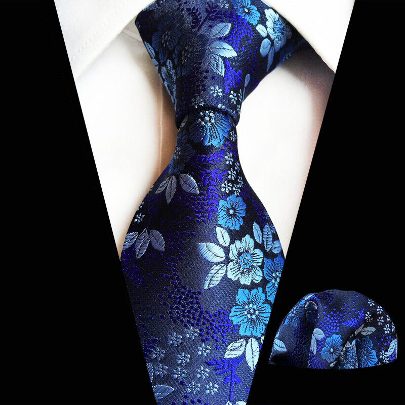 Kwiat śliwy wielokolorowy męski krawat kwadratowe zestaw szalików nowe fragmentaryczne akcesoria do garniturów na imprezę z kwiatami