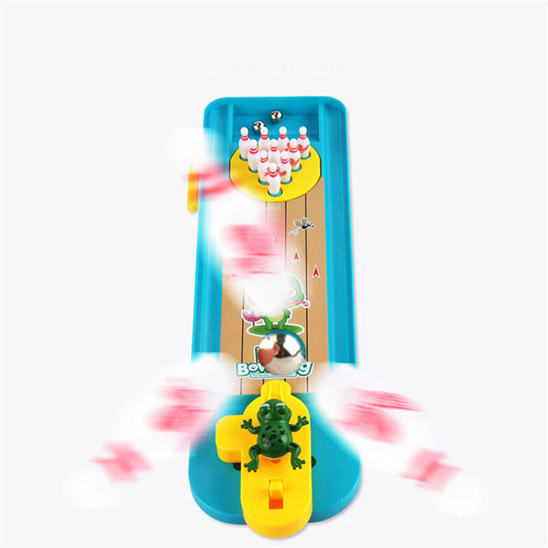 Mainan Bowling kodok Desktop Mini Fashion kreatif jari olahraga menyenangkan permainan papan interaktif orang tua anak mainan edukasi anak-anak
