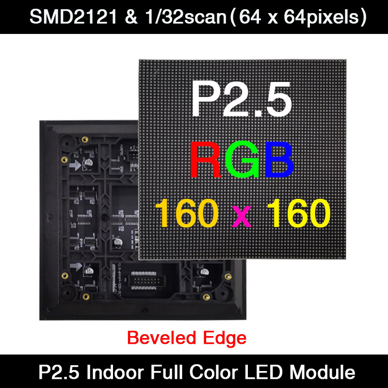 100pcs/Lot Indoor 90 degree Seamless Corner LED Cube Display Screen Full Color P2.5 Beveled Module for Advertising