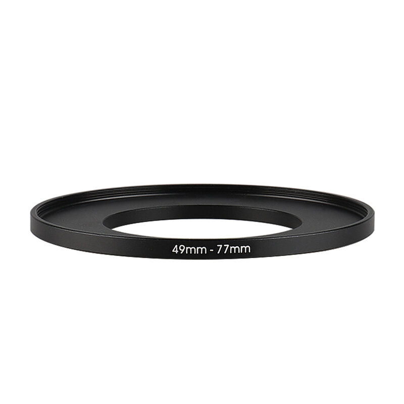 Anello filtro Step-Up nero in alluminio 49mm-77mm 49-77mm adattatore per obiettivo adattatore filtro da 49 a 77 per obiettivo fotocamera Canon Nikon Sony DSLR