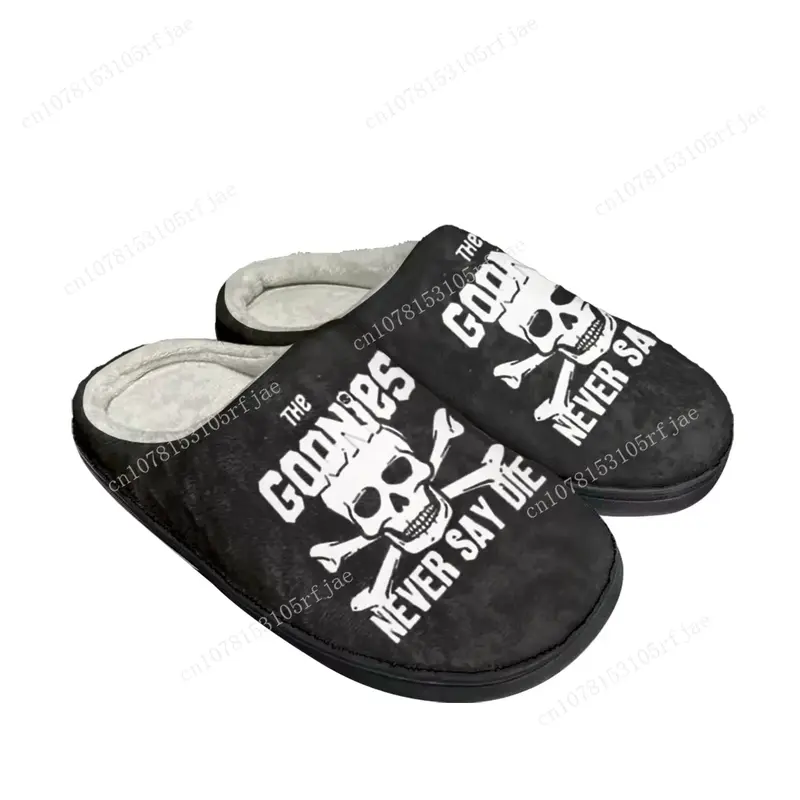 Goonies Never Say Die Skull Rock Home Cotton Custom Slippers Mens Womens Sandals Plush Bedroom Keep Warm Shoe Thermal Slipper