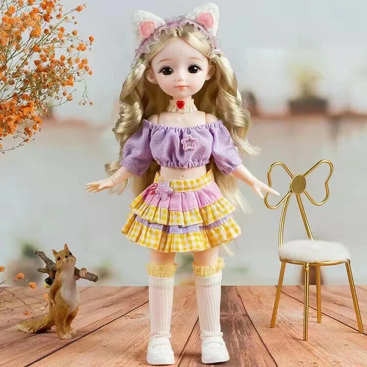 1/6 lalki bjd dla dziewczynek lalka na zawiasach 30 cm z ubraniami blond brązowookie przegubowe zabawki dla dzieci kuliste zestawy do zabawy