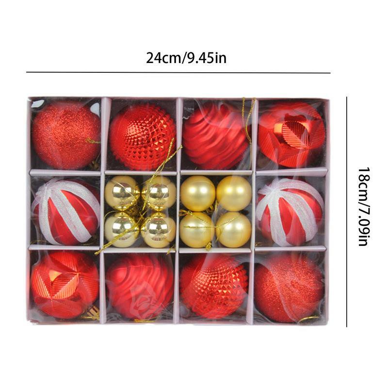 크리스마스 트리 공 비산 방지 반짝이는 공, 현충일 랜야드 포함, 눈길을 끄는 색상 장식, 26 개