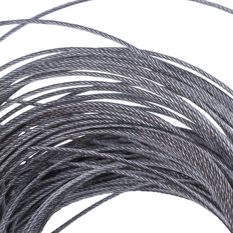 Cabo de aço inoxidável, aparelhamento de cabos, comprimento extra, 15m, diâmetro 1.0mm, 5 Pcs