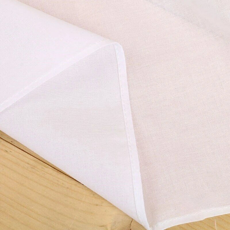 Mouchoirs blancs légers, serviette poitrine carrée en coton super douce lavable