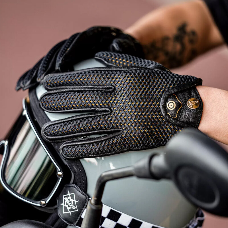 Guantes de cuero para motociclista, guante de verano para montar en motocicleta, transpirable, estilo de moda, los mejores guantes de Motor de verano