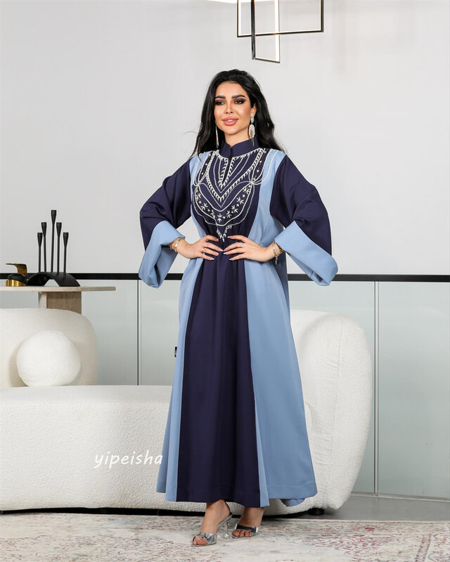 Vestido de baile de cetim com gola alta, A-line, comprimento do tornozelo, Arábia Saudita, Dia dos Namorados, ocasião personalizada