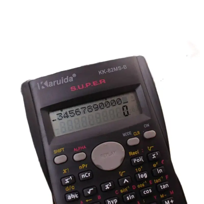 Handheld Matemática Dedicado Calculadora Científica, Portátil, Display de 2 linhas, Multi-função, Ensino dos Estudantes