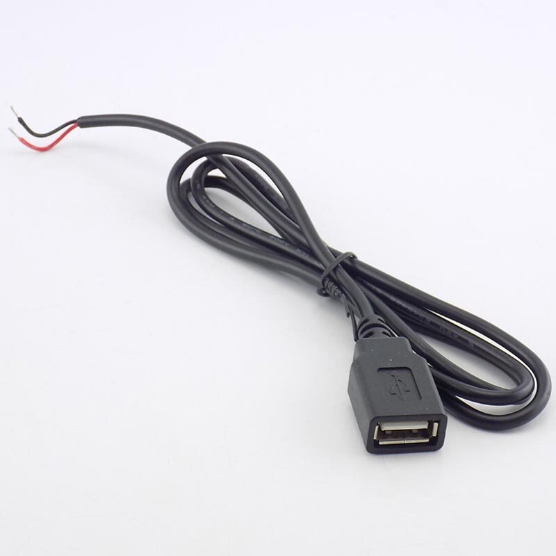 USB 2.0 A 타입 암 2 핀 DIY 익스텐션 전원 케이블, DC 5V 전원 공급 어댑터, 충전 커넥터 와이어 L19, 0.3 M, 1 M, 2M