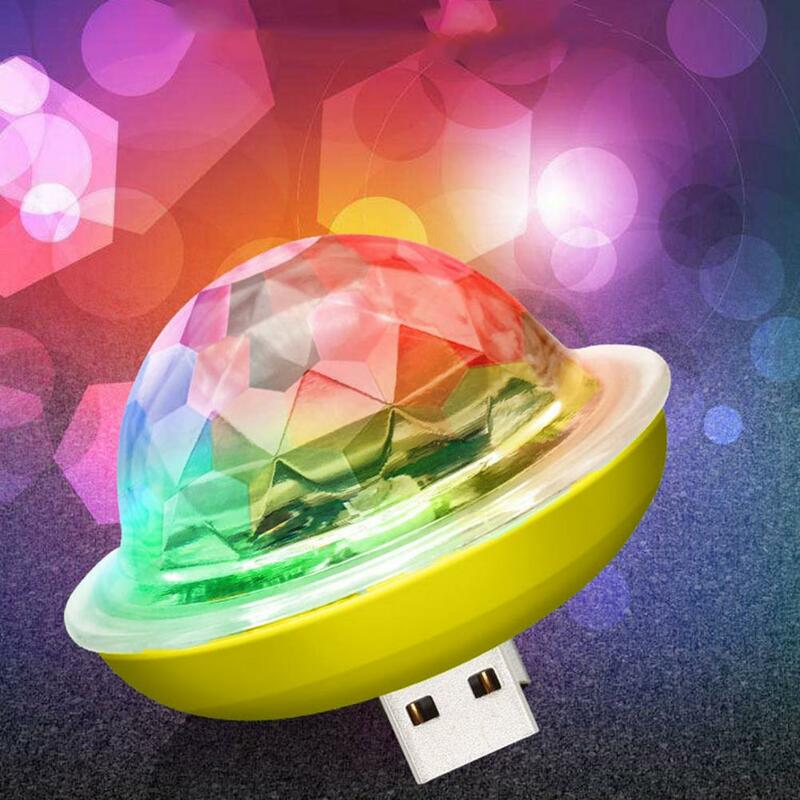 USB 디스코 볼 라이트, RGB LED 회전 무대 조명, 휴대폰 노트북용, 매우 밝은 미니 DJ 파티 조명, 바 디스코 웨딩용
