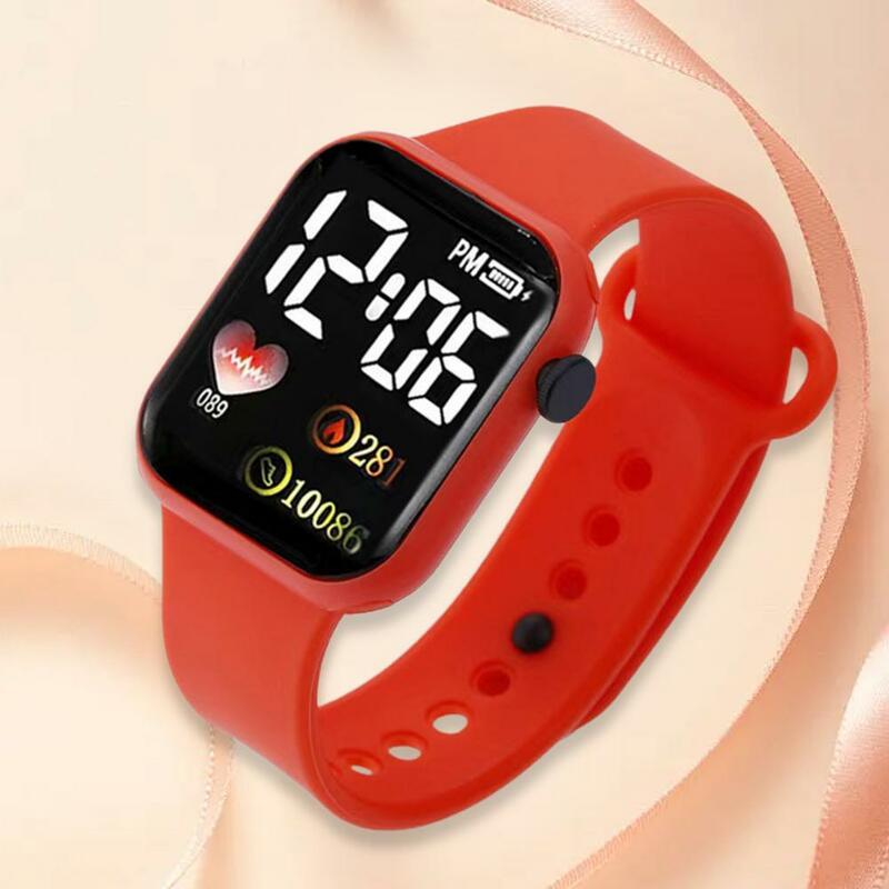 Digital LED Wrist Watch for Kids, Relógio eletrônico elegante, Coração Print, Esporte