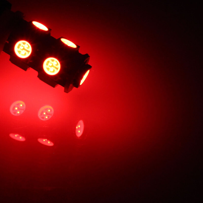 1x czerwony samochód T10 W5W żarówka światła tylnego lampa obrysowa 9 podmiotów uczestniczących w systemie 5050 LED SMD 184 192 193 A010