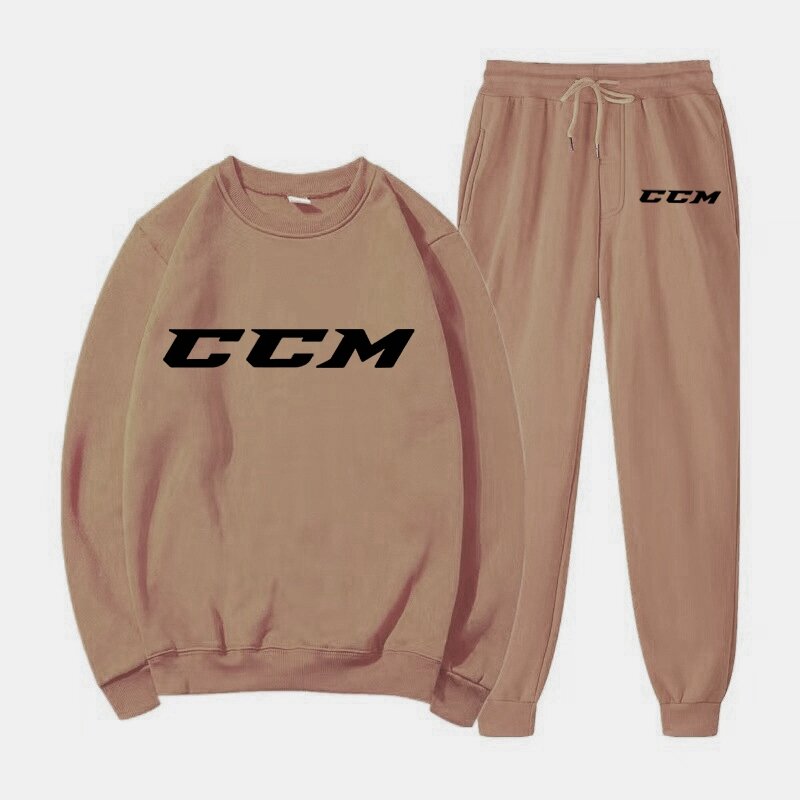Classic Mens CCM printing Tracksuit Round Neck Sweatshirts and Jogger Pants High Quality Male Daily Casual Sports Jogging Suit