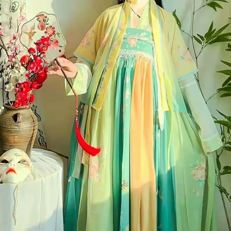 Vestido Hanfu chino Yongyexinghe LingMiaoMiao yushuxin para mujer antigua, traje estampado bordado, falda Hanfu Ru, conjunto completo
