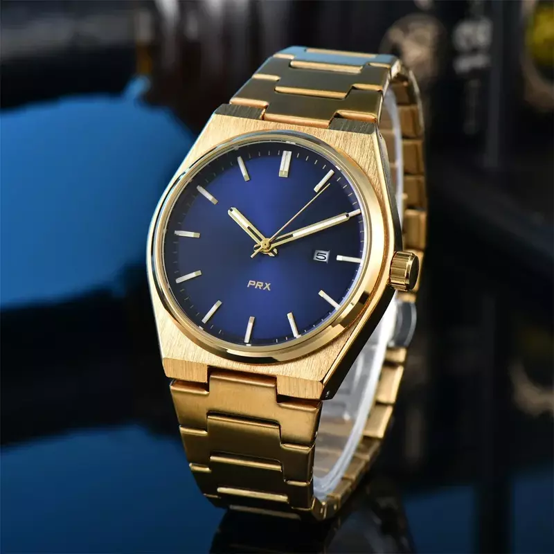 Jam tangan bermerek mewah untuk pria jam tangan bisnis kualitas tinggi Chronograph PRX jam tangan Dial tanggal otomatis