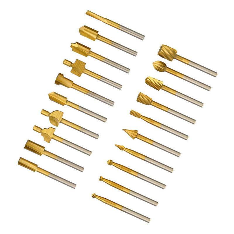 Brocas de enrutador, herramientas rotativas de grabado para carpintería DIY, juego de rebabas rotativas de 39mm, carpintería plateada/dorada