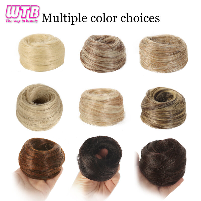 Synthetic Hair Messy Bun Hair Piece Bun Fluffy Elastic Rubber Band Suitable For Women To Wear