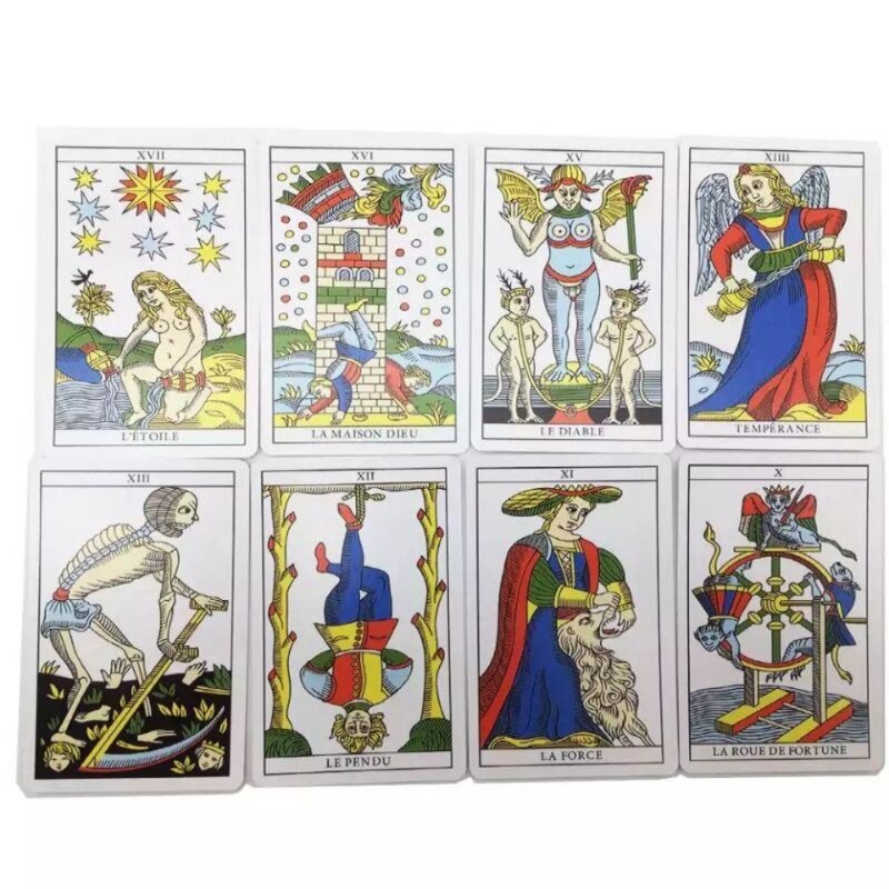 Baraja de Tarot de Marseille de tamaño Mini, cartas de 78 piezas, juego de fiesta, adivinación, Prophecy, cartas de oráculo, 9x6cm