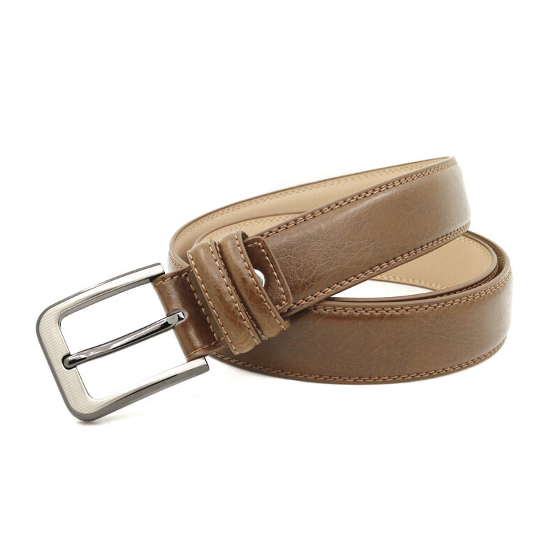 3.3cm Genuine Leather Narrow And Thin Needle Buckle Belt High-Quality Travel And Shopping Belt For Men And Women Business Suits