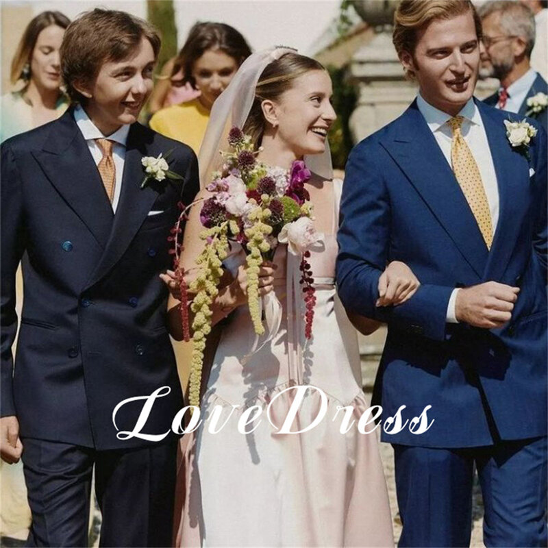Love Princess-Robe de mariée rose à bretelles spaghetti avec nœud, élégante robe plissée A-Line, col carré, longueur de rinçage, patients, quel que soit