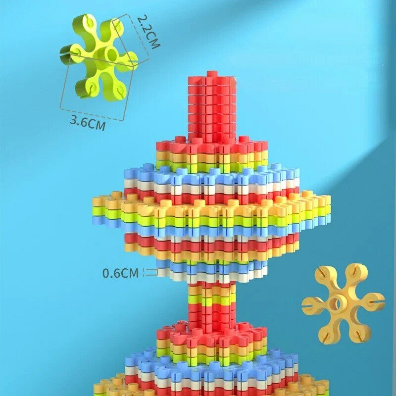 두꺼운 어린이 데스크탑 모자이크 빌딩 블록, 조기 교육 플라스틱 장난감, 3D 조립 건설 퍼즐