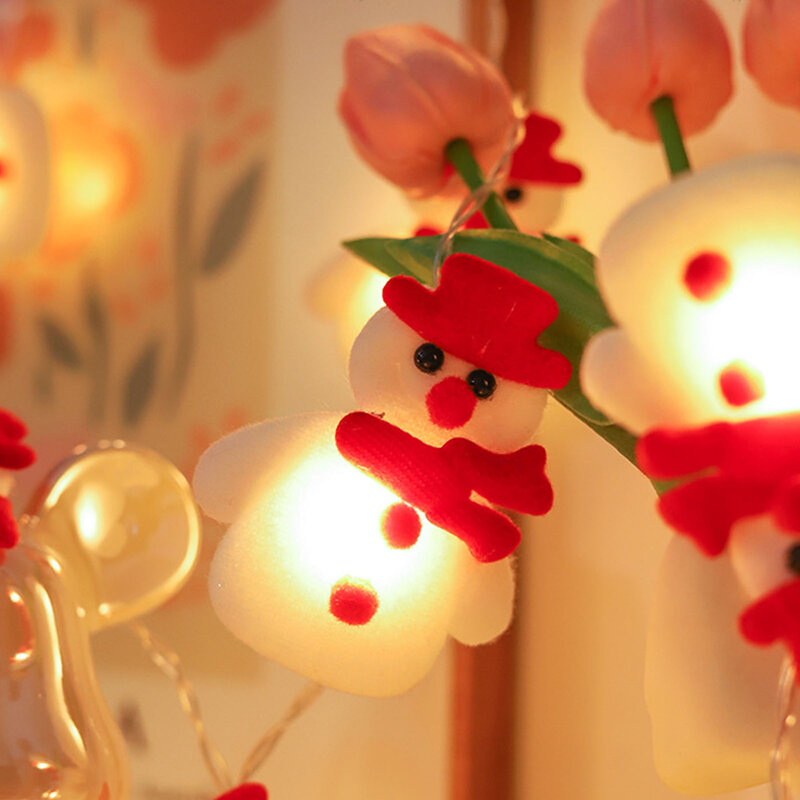 Natal boneco Santa string luzes, cheio de atmosfera quente sentido, festas temáticas