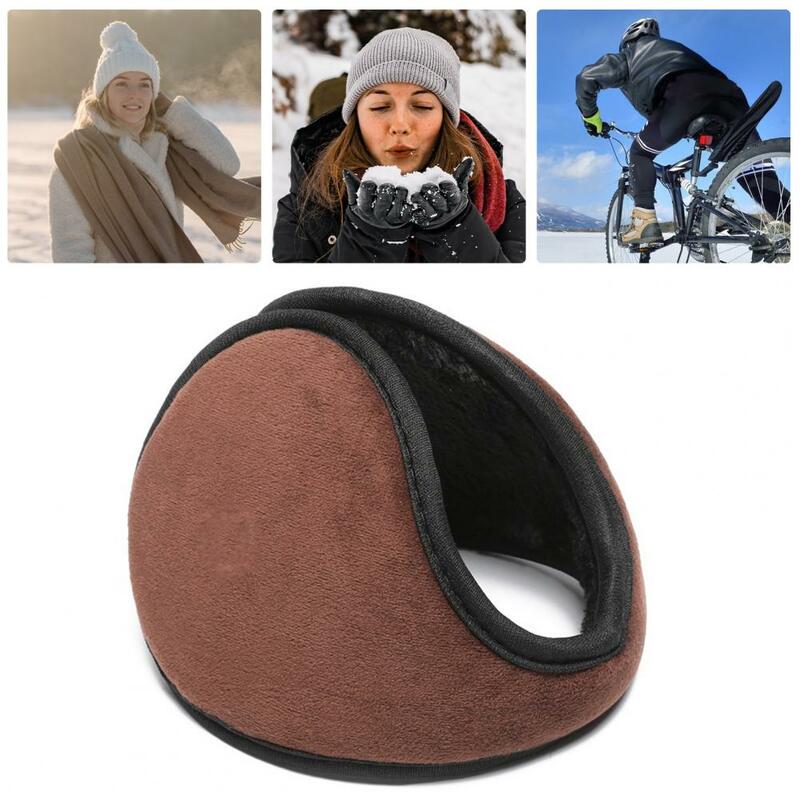 Color-block Earmuffs Unisex Windproof Riding Earmuffs with Thicken Plush Lining for Men Women Outdoor Cycling Warm Soft Ear