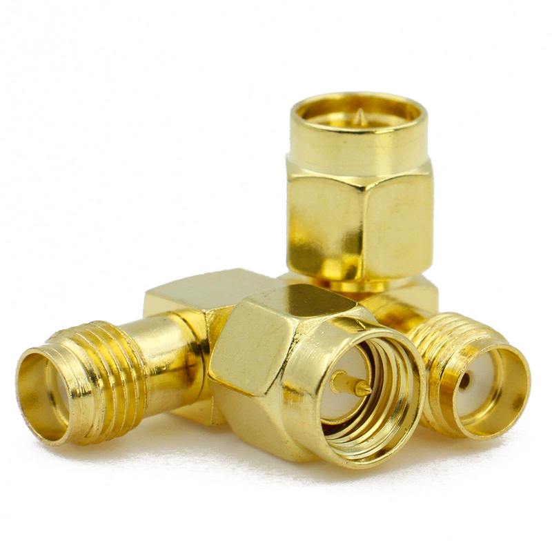 SMA Male to SMA Female Right angle 90 Degree Gold-Plated Adapter for WIFI Antenna2G/3G/4G LTE Antenna/Extension FPV RF Connector