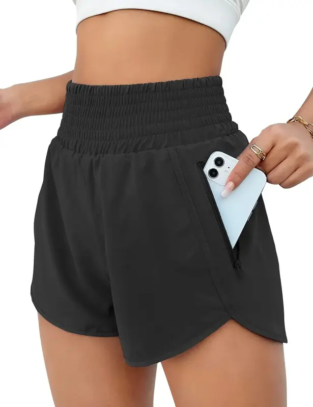Damen Shorts, hohe Taille laufen Yoga gefälschte zweiteilige Anti-Exposition elastische Übung Schlankheit strumpfhose
