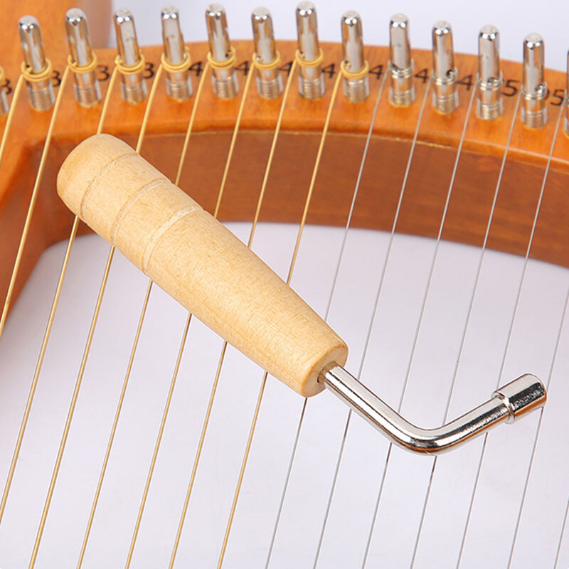 Chiave multifunzionale Lyre Uning manico in legno interno 4 angoli strumento a corda classica chiave per strumento di regolazione dell'arpa