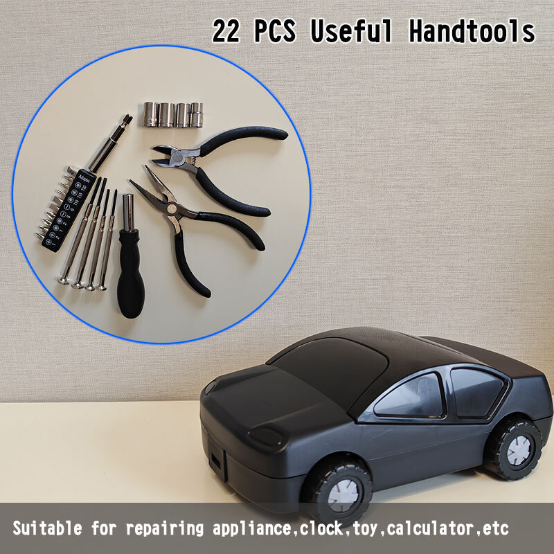 Kit d'outils à main multifonctionnels en forme de voiture, ensemble d'outils de voiture, cadeau de promotion, matériel ménager, 22 pièces